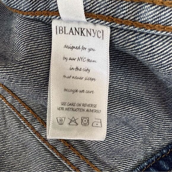 Anthropologie BLANK NYC Jean Jacket Blue Button Front Pockets Distressed - Picture 10 of 11